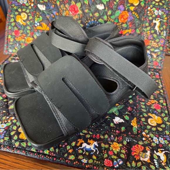 Pair Men’s XL Square Toe Post-Op Shoe Boot After Surgery Foot Brace Black - Picture 5 of 8